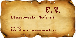 Blazsovszky Noémi névjegykártya