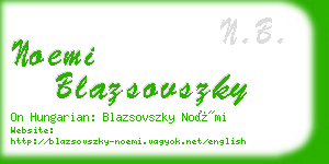 noemi blazsovszky business card